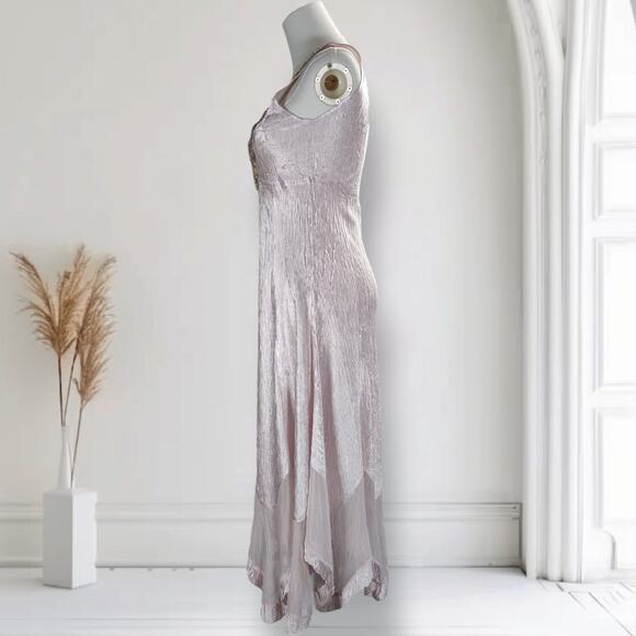 Komarov 2-Piece Hanky Hem Midi Dress & Chiffon Jacket Pink Beaded Neck Size S - Picture 3 of 16